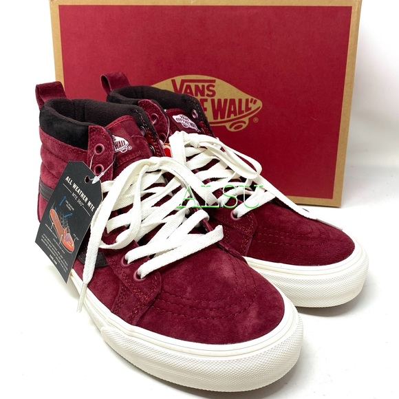 VANS SK8-HI MTE Suede Burgundy Red High Top Hiking Shoes Boots Women VN0A4BV7XKL - Picture 7 of 11